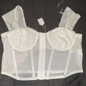 Charlotte Russe Sheer White Bustier